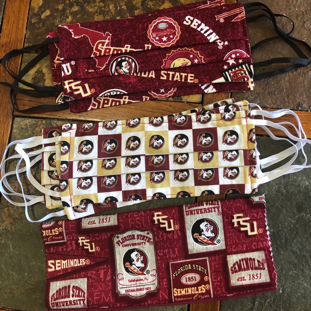 Florida State University  FSU themed face Masks